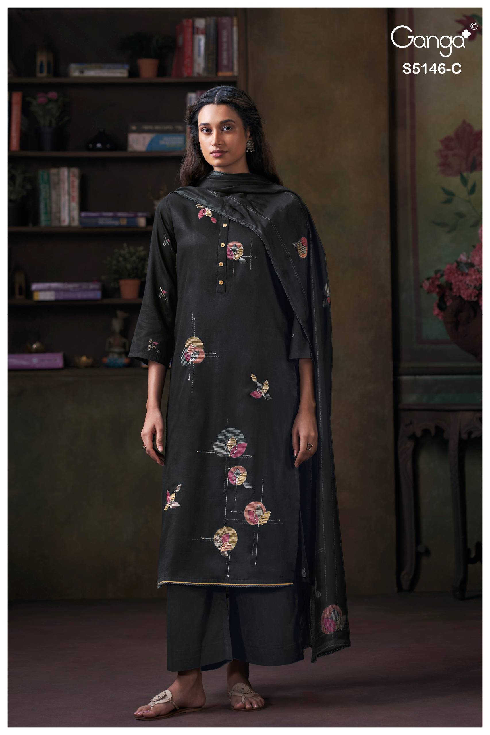 VEDVIKA 5146 SERIES BY GANGA FASHION Beautiful Colourful COTTON SATIN Dresses At Wholesale Price 